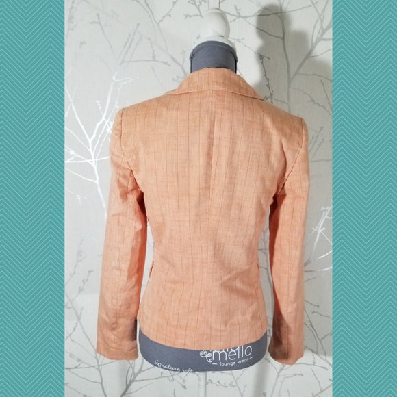 Powerline Orange Striped Lightweight Single Button Blazer - Picture 4 of 5